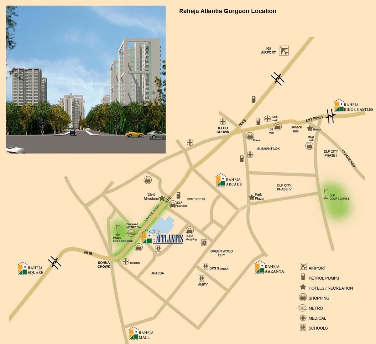 Raheja Atlantis Location Map